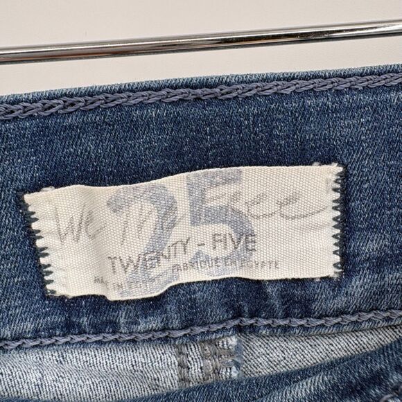 Free People Feel Alright Skinny Pull-on Jeans, Size 25, Cropped Boho Stretch - Picture 8 of 9